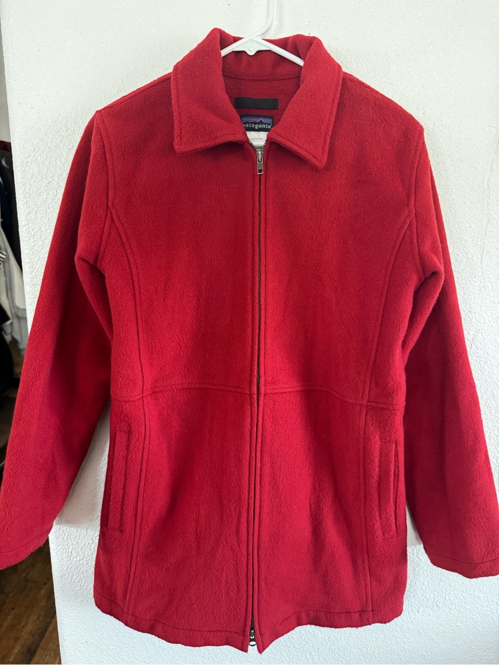Patagonia Red Full-Zip Wool Jacket in Red